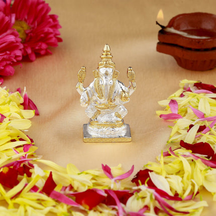 Estele Gold-Polished Spiritual Lord Bal Ganesha Idol for Gifts & HouseWarming/Home/Office Decors