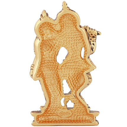 Estele Gold-Polished Devotional Shree Radha Krishna Idol for Home/Car Decor