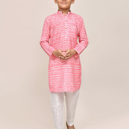 Joban Fashion Cotton Silk Pink Kurta With Straight Fit Pant