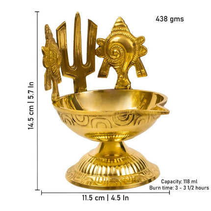 Spillbox Gold-Toned Brass Namah Kuber Diya Pooja Essential