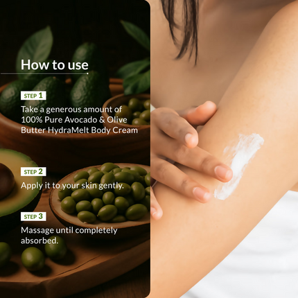 Lotus Botanicals 100% Pure Avocado & Olive Butter HydraMelt Body Cream