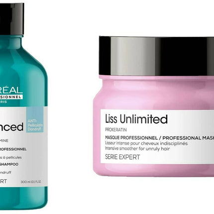 L'Oréal Paris Scalp Advanced Anti-Dandruff Dermo-Clarifier Shampoo & Liss Unlimited Hair Mask