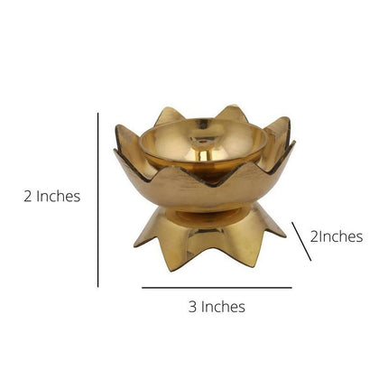 CraftVatika Gold-Toned Brass Handmade Diya