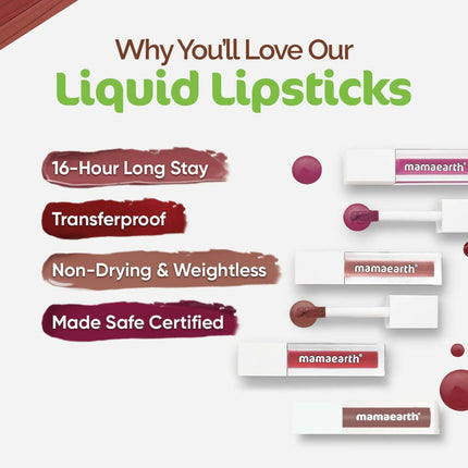 Mamaearth Feather Light Liquid Matte Mini Lipsticks Combo - Limited Time Offer