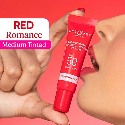 Dot & Key Barrier Repair Ceramide & Peptide SPF 50+, PA+++ Lip Balm - Red Romance