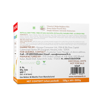 Mamaearth Vitamin C Moisturizing Lotion Soap (Buy 3 Get 1 Free)