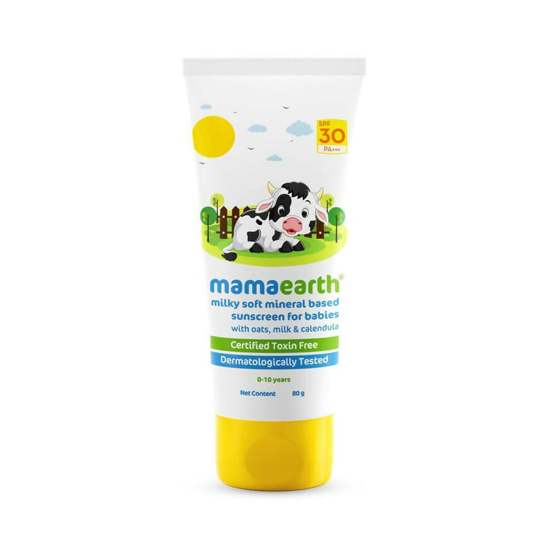 Mamaearth Milky Soft Mineral Based Sunscreen SPF 30 & PA+++ With Oats, Milk and Calendula