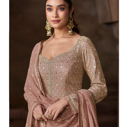 Aarshi Fashions Real Georgette Heavy Embroidery Wedding Gown