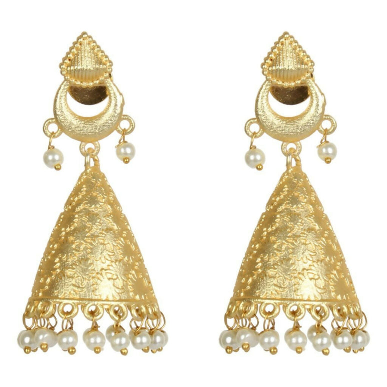 Joban Fashion Women Matte Gold Brass Jhumka