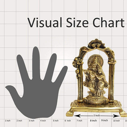 Collectible India Metal Gold-Polished Radha Krishna Idol