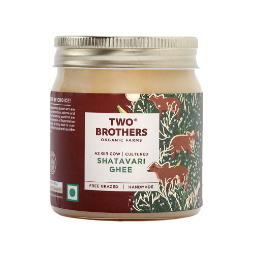 Two Brothers Organic Farms Shatavari Ghee | Cultured Cow Desi Ghee | Curd-Churned Bilona Ghee | Pure, Natural, And Healthy
