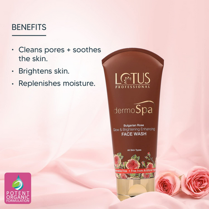 Lotus Professional Dermo Spa Bulgarian Rose Glow and Brightening Enhancing Face Wash