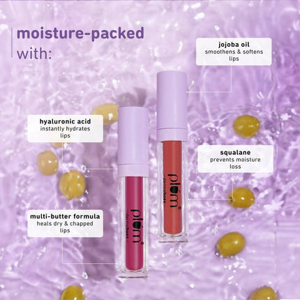 Plum Glassy Glaze Lip Lacquer 3-in-1 Lipstick + Lip Balm + Gloss 11 Red My Mind
