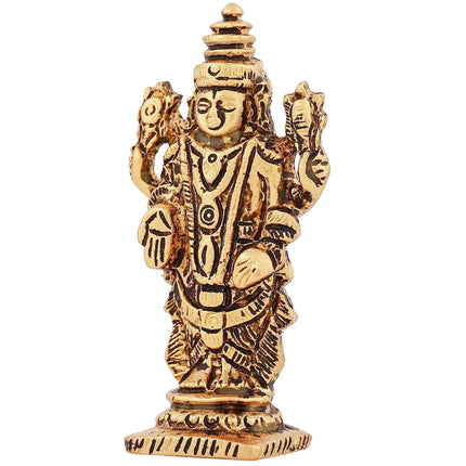 Estele Gold-Polished Lord Tirupati Balaji Idol Showpiece for Pooja Mandir/ Home Decorative