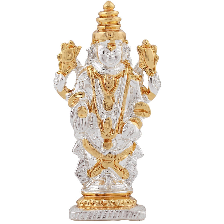 Estele Gold-Polished Lord Tirupati Balaji Idol Showpiece for Pooja Mandir/ Home Decorative