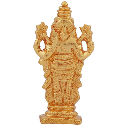 Estele Gold-Polished Lord Tirupati Balaji Idol Showpiece for Pooja Mandir/ Home Decorative