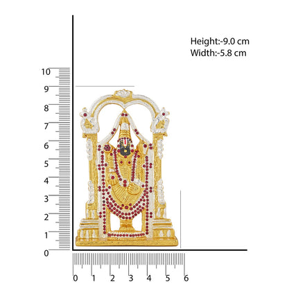 Estele Gold-Polished Lord Tirupati Balaji Idol Showpiece for Pooja Mandir/ Home Decorative