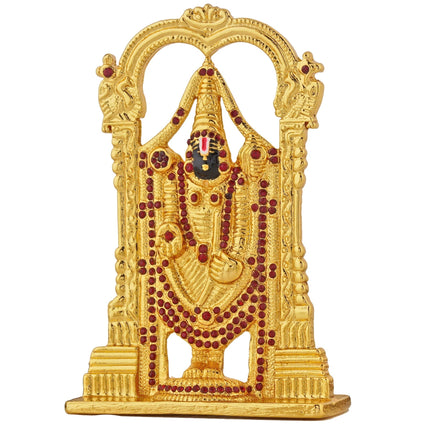 Estele Gold-Polished Lord Tirupati Balaji Idol Showpiece for Pooja Mandir/ Home Decorative