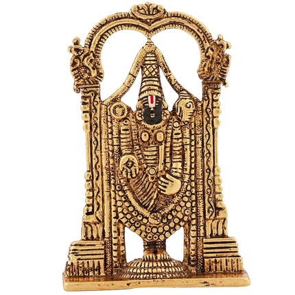 Estele Gold-Polished Lord Tirupati Balaji Idol Showpiece for Pooja Mandir/ Home Decorative