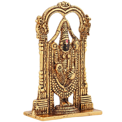 Estele Gold-Polished Lord Tirupati Balaji Idol Showpiece for Pooja Mandir/ Home Decorative