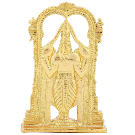Estele Gold-Polished Lord Tirupati Balaji Idol Showpiece for Pooja Mandir/ Home Decorative
