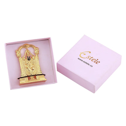 Estele Gold-Polished Lord Tirupati Balaji Idol Showpiece for Pooja Mandir/ Home Decorative