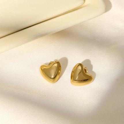 Golden Heart Studs - Ruby Raang