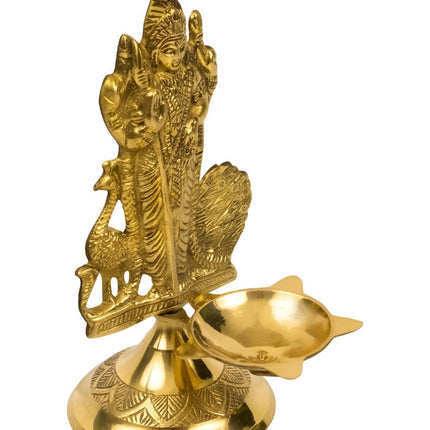 Spillbox Gold-Toned Brass Murugan Diya Pooja Essential