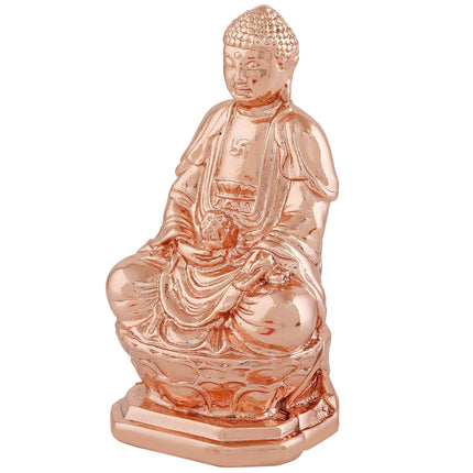 Estele Pink/Rose Gold-Polished Lord Gautam Buddha Mediatating Idol statue for Home Décor/ working place