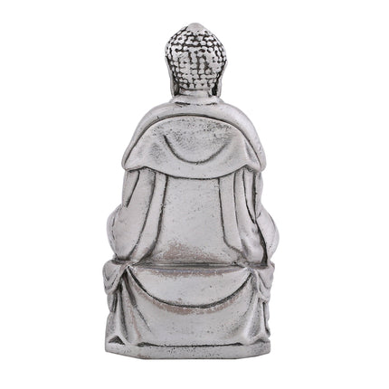 Estele Rhodium Plated Oxidized Lord Gautam Buddha Mediatating Idol statue for Home Décor/ working place