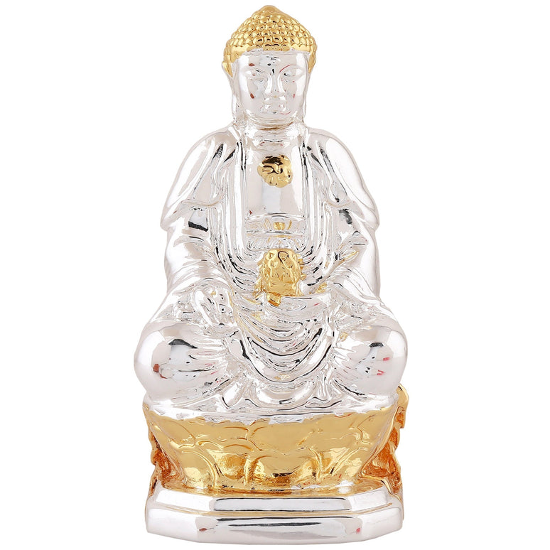 Estele Gold-Polished Lord Gautam Buddha Mediatating Idol statue for Home Décor/ working place