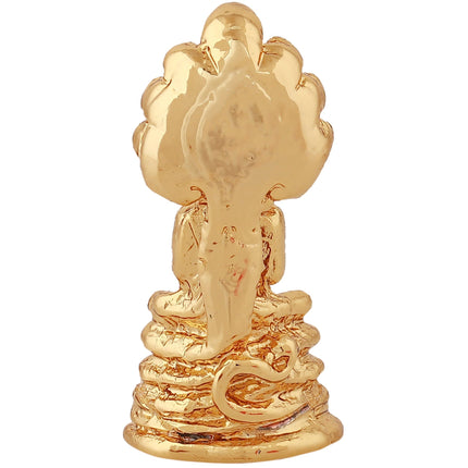 Estele Gold-Polished Medidative Lord Gautam Buddha Sitting under snake Hood Idol for Pooja/Car decor