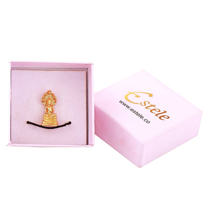 Estele Gold-Polished Medidative Lord Gautam Buddha Sitting under snake Hood Idol for Pooja/Car decor