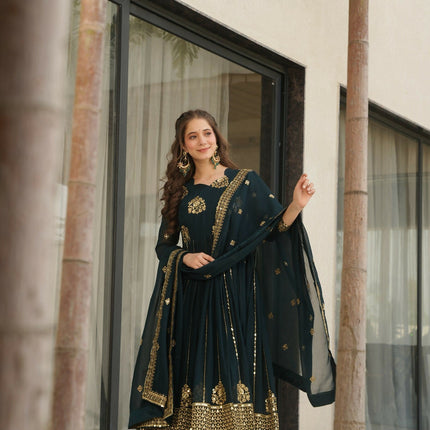 Aastha Fashion Rama Faux Blooming Party Wear Designer Gown Collection