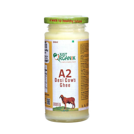 Just Organik A2 Desi Cow Ghee | A2 Ghee | 100% Desi Cow Ghee | Organic Grass Fed Cow's Desi Ghee