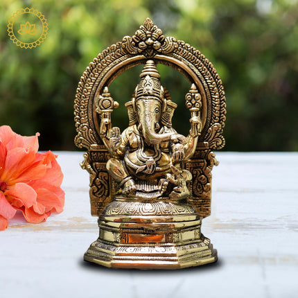 Brass Ganesha Idol - Divine Remover of Obstacles and Bestower of Fortune