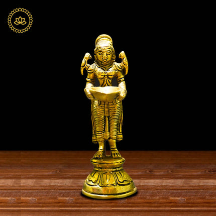 Brass Malli Deepa - Divine Illumination for Spiritual Seekers