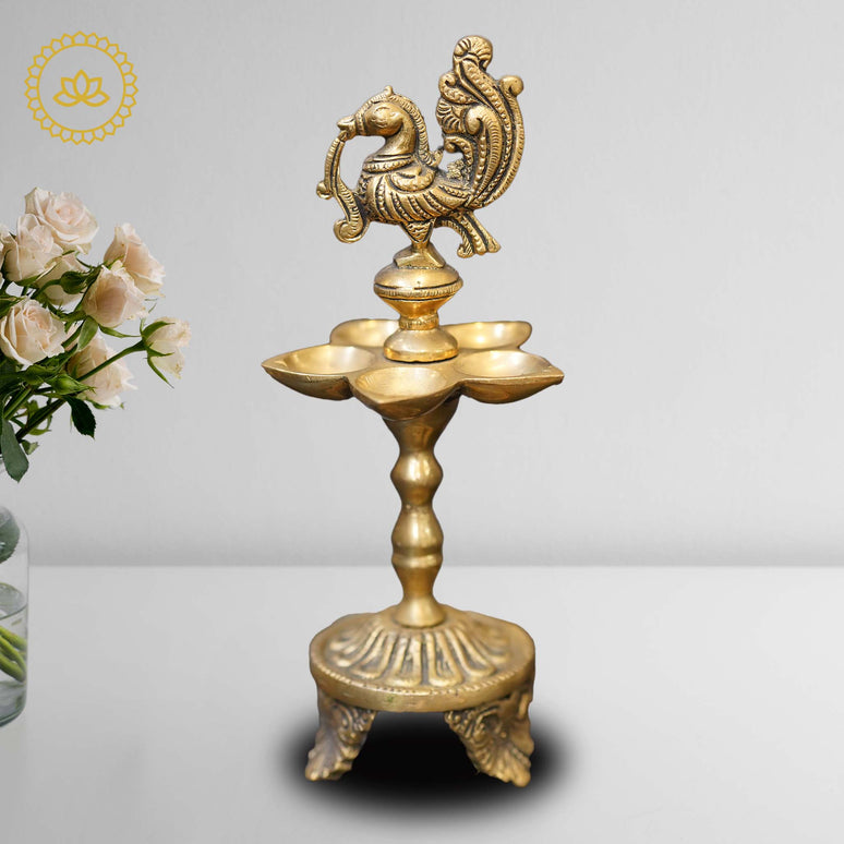 Brass Peacock Oil Wick Diya