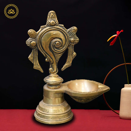 Brass Shankh Diya