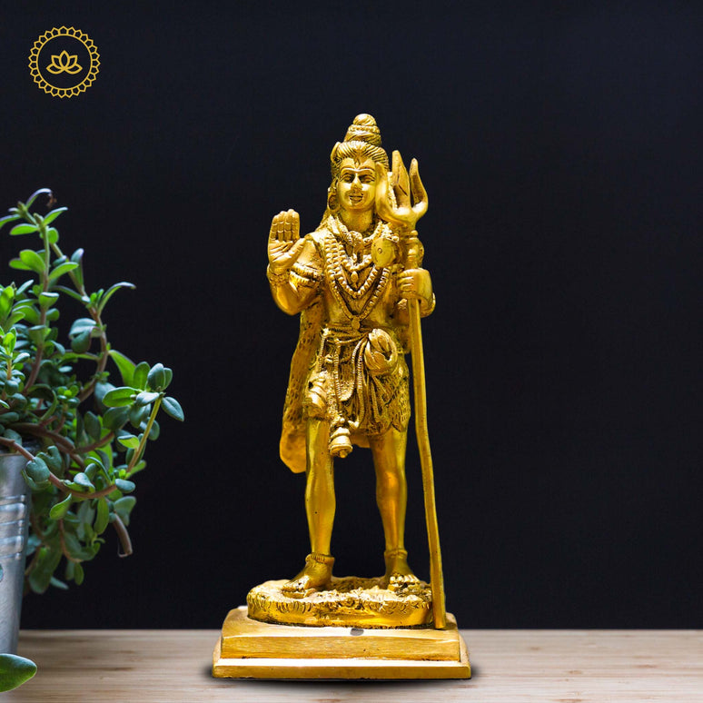 Brass Standing Shiva Idol - Divine Presence of Transformation and Bliss