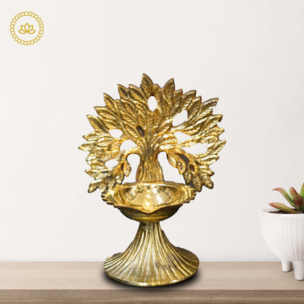 Brass Tree Design Diya