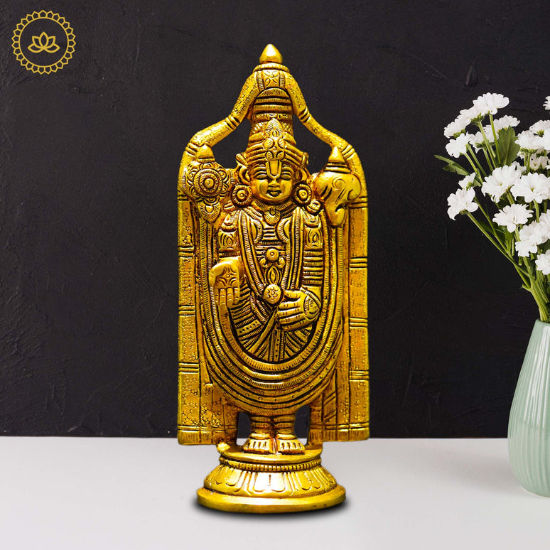 Brass Venkatramana Statue - Divine Blessings for Homes