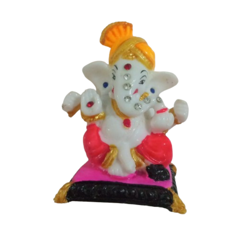Puja N Pujari Ganesha Golden Color Showpiece Idol For Car Dashboard