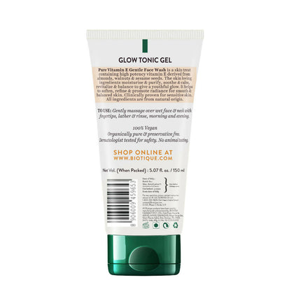 Biotique Advanced Organics Glow Tonic Gel Pure Vitamin E Gentle Face Wash