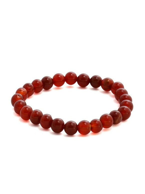 Red Carnelian Onyx Crystal Beads Bracelet - Ruby Raang