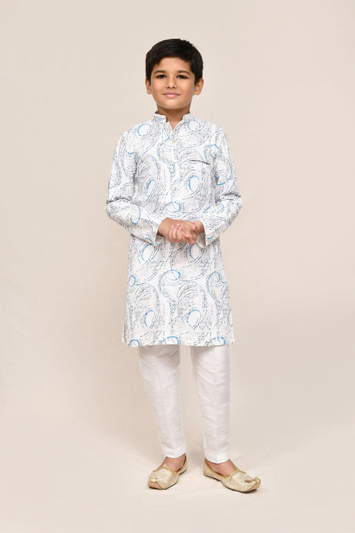 Joban Fashion Cotton Based Full Embroidered Work White Kurta With Straight Fit Pant