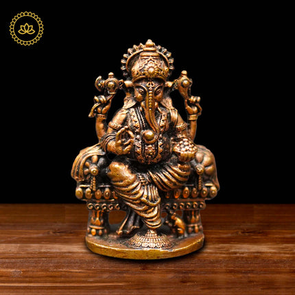 Copper Ganapathi Idol: Radiant Beauty for Devotees