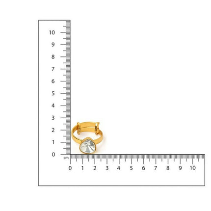 Kundan Gold plated Trillion cut Ring - Ruby Raang