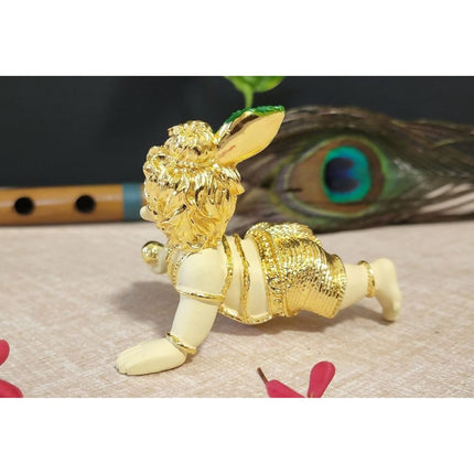 Gold Art India Silver Polished Matte Laddu Gopal Idol