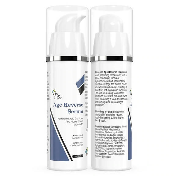 Fixderma Age Reverse Face Serum for Glowing Skin, Anti Aging Face Serum for Unisex Improves Fine Lines, Wrinkles & Age Spots